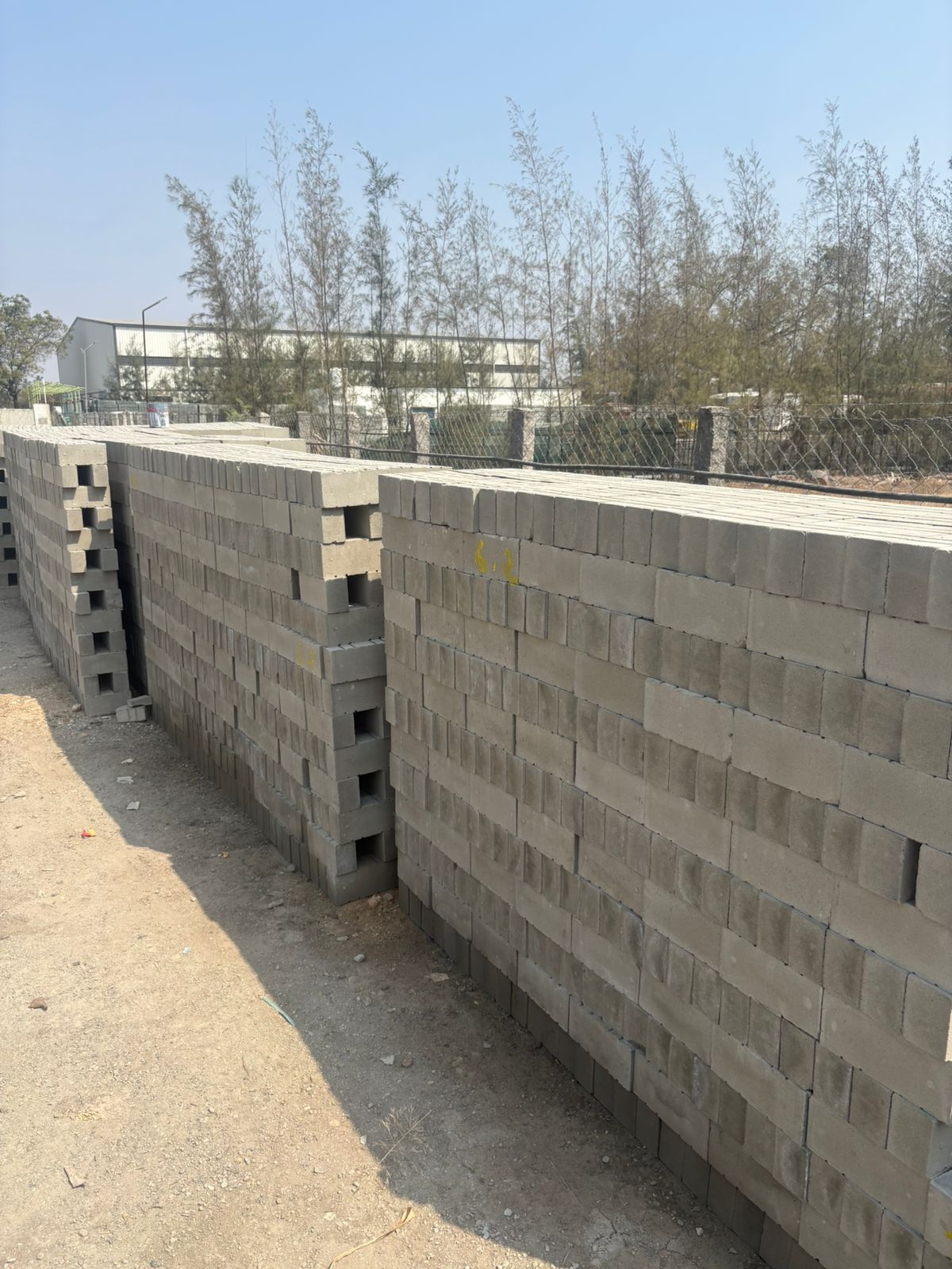 Green fly ash bricks stack